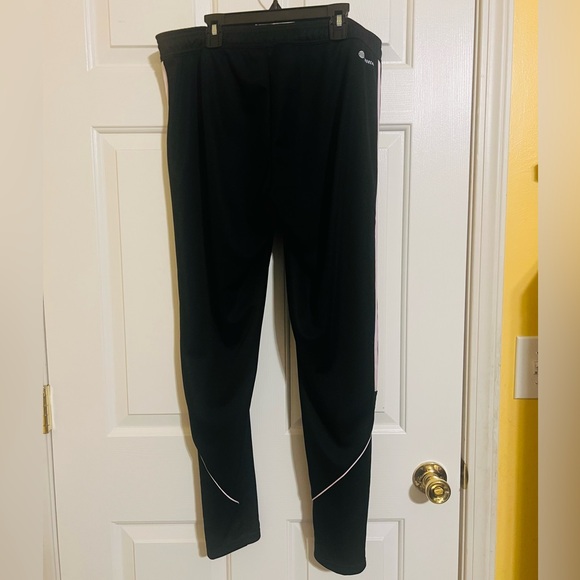 NWOT Adidas Black w/ Clear Pink Stripes Jogger Pants | Women’s L | Model HR7118 - Picture 2 of 4